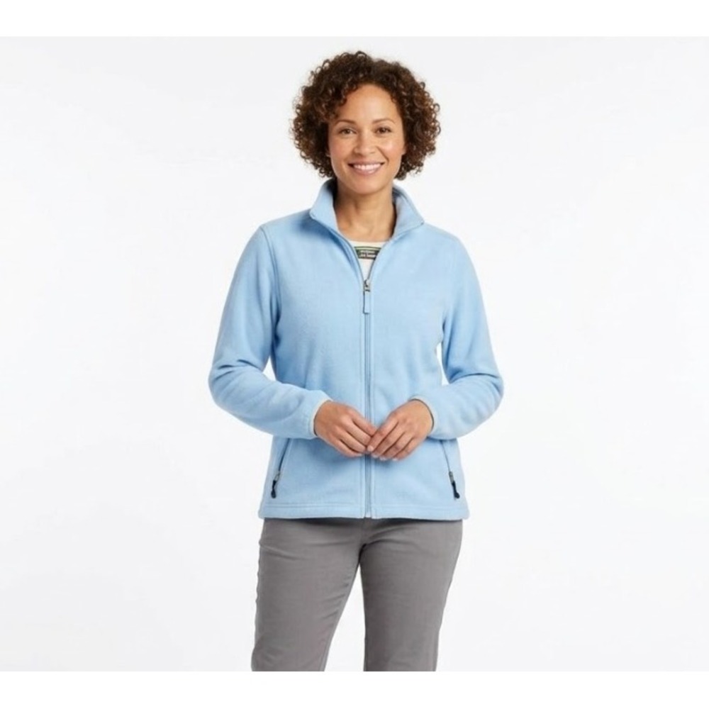 L.L Bean size Large Women's Blue Fleece Full Zip Jacket Cozy Winter Outdoor‎